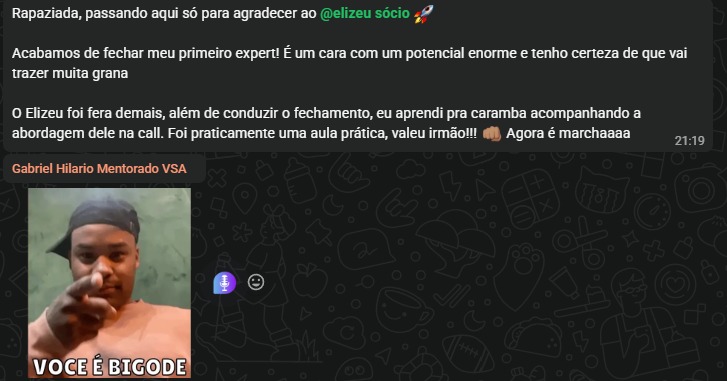 Fez a call sozinho e o expert aceitou tudo